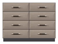 american modern eight drawer dresser plinth base