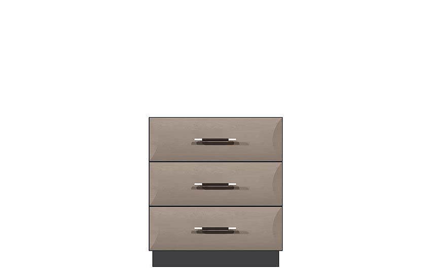 28" 3 drawer bedside chest