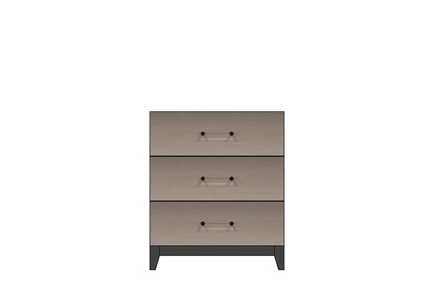 28 inch three drawer bedside chest