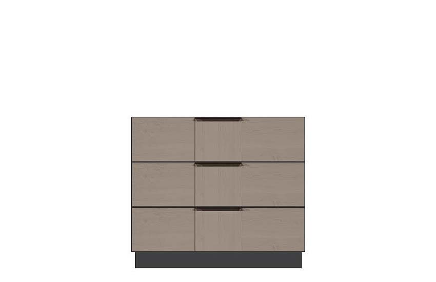 36 inch 3-drawer bedside chest