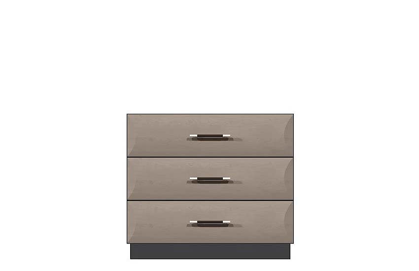 36 inch 3-drawer bedside chest